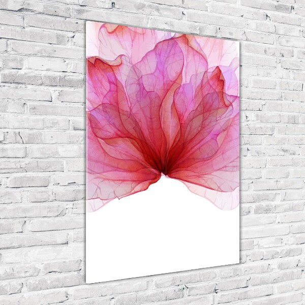 Glasbild vertikales Rosa Blume
