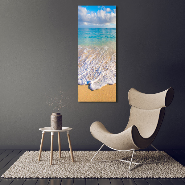 Glasbild vertikales Tropischer Strand