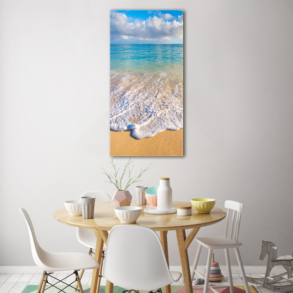 Glasbild vertikales Tropischer Strand