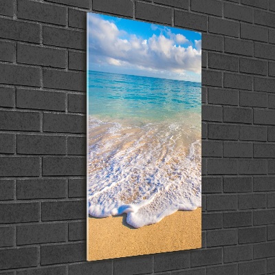 Glasbild vertikales Tropischer Strand