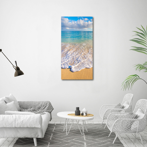Glasbild vertikales Tropischer Strand