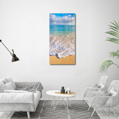 Glasbild vertikales Tropischer Strand
