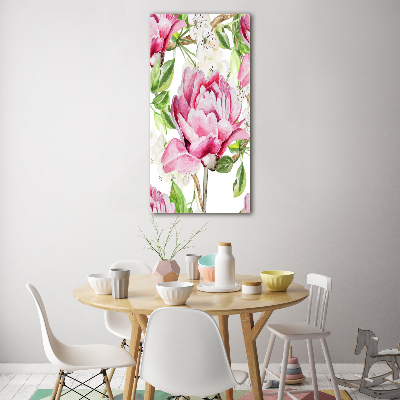 Bild aus glas vertikales Pfingstrose