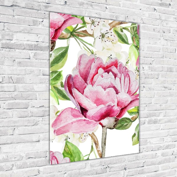 Bild aus glas vertikales Pfingstrose