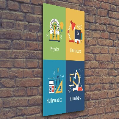 Bild aus glas vertikales Schulfächer