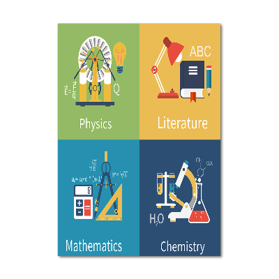 Bild aus glas vertikales Schulfächer