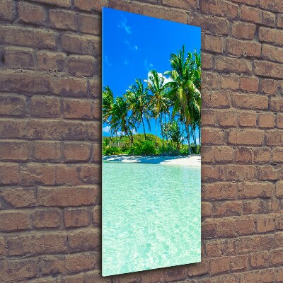 Glasbild vertikales Tropischer Strand