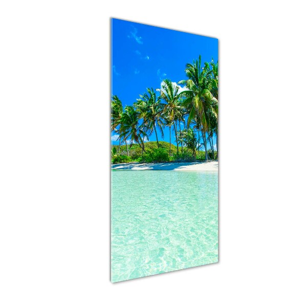 Glasbild vertikales Tropischer Strand