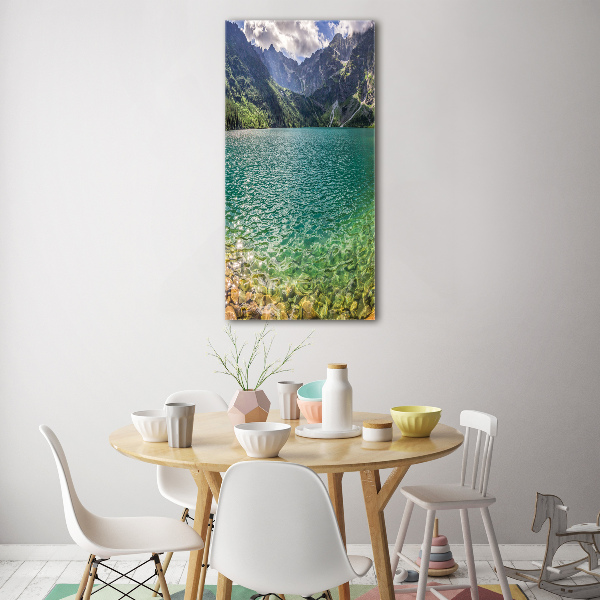 Foto auf glas vertikales See in den Bergen