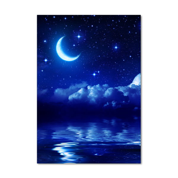 Glasbild vertikales Der Himmel bei Nacht