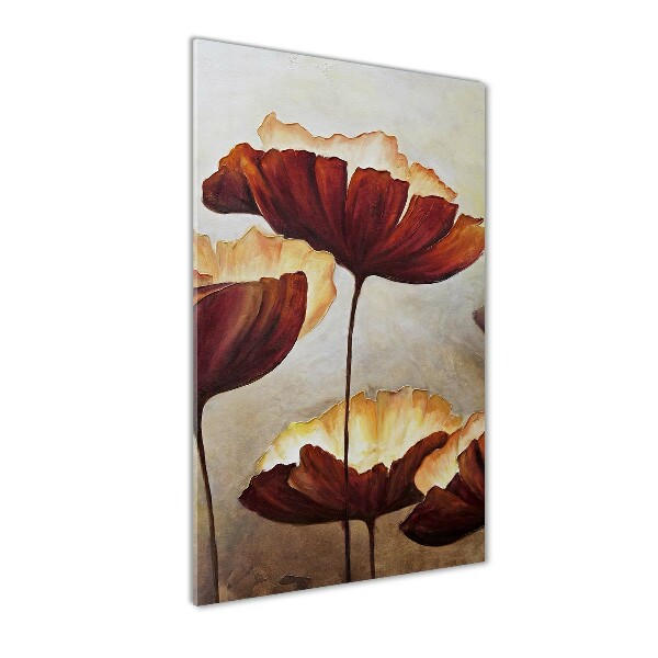 Bild aus glas vertikales Mohnblumen