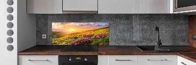 Platte für Küchenrückwand Sonnenuntergang in den Bergen