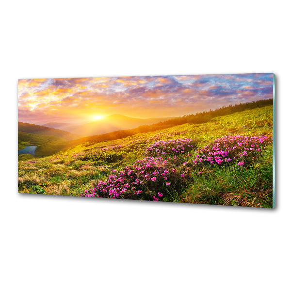 Platte für Küchenrückwand Sonnenuntergang in den Bergen