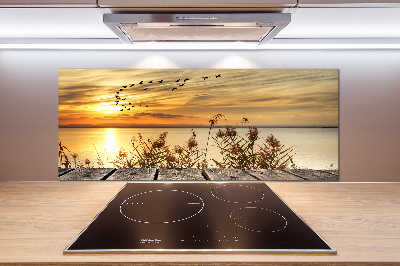 Küchen wandpaneel Pier am See