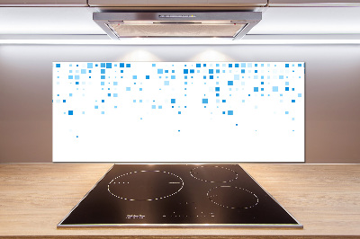 Platte für Küchenrückwand Blaue Quadrate