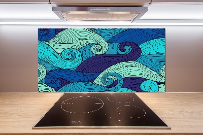 Glasrückwand für die küche Abstrakte Wellen