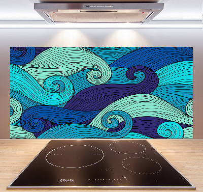 Glasrückwand für die küche Abstrakte Wellen