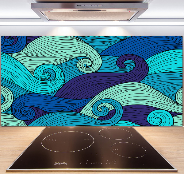 Glasrückwand für die küche Abstrakte Wellen