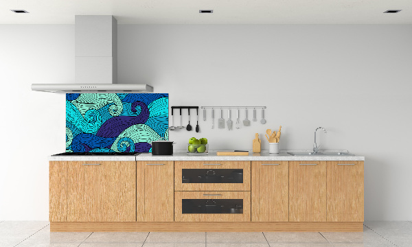 Glasrückwand für die küche Abstrakte Wellen