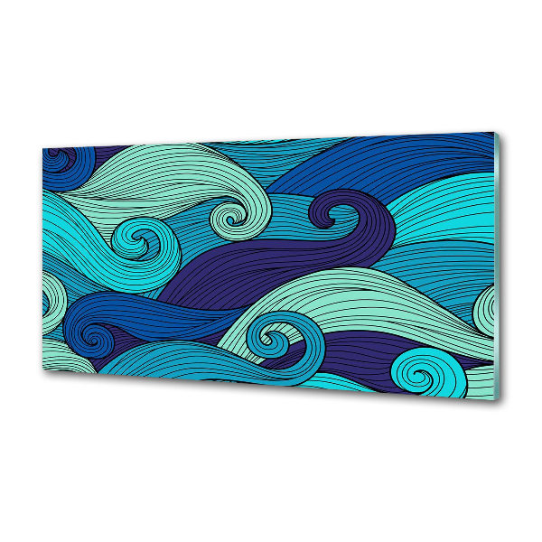 Glasrückwand für die küche Abstrakte Wellen