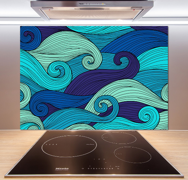 Glasrückwand für die küche Abstrakte Wellen