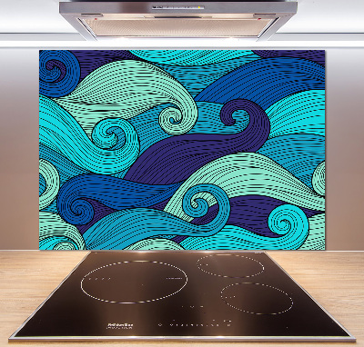 Glasrückwand für die küche Abstrakte Wellen