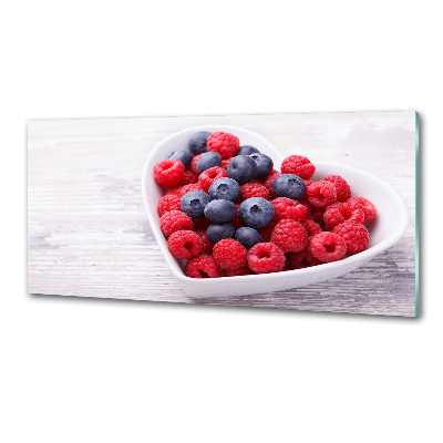 Glasrückwand für die küche Himbeeren und Blaubeeren