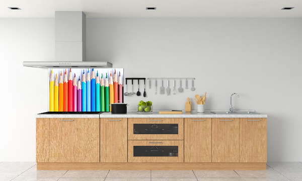 Glasrückwand für die küche Buntstifte