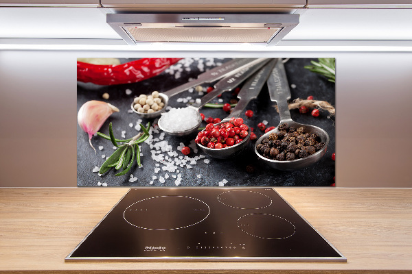 Platte für Küchenrückwand Kräuter und Gewürze