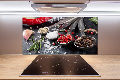 Platte für Küchenrückwand Kräuter und Gewürze