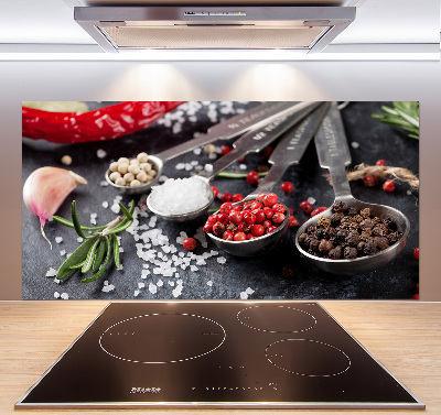 Platte für Küchenrückwand Kräuter und Gewürze