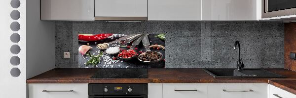 Platte für Küchenrückwand Kräuter und Gewürze