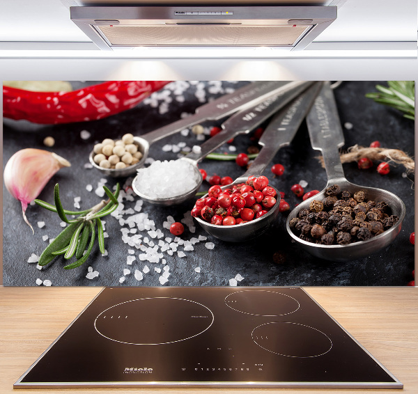 Platte für Küchenrückwand Kräuter und Gewürze