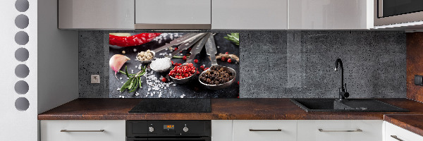 Platte für Küchenrückwand Kräuter und Gewürze