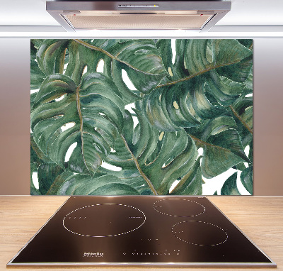 Glasrückwand für die küche Monstera