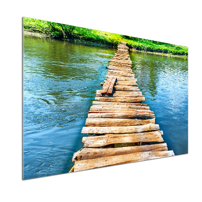 Küchen wandpaneel Holzbrücke