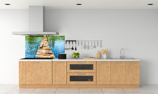 Küchen wandpaneel Holzbrücke