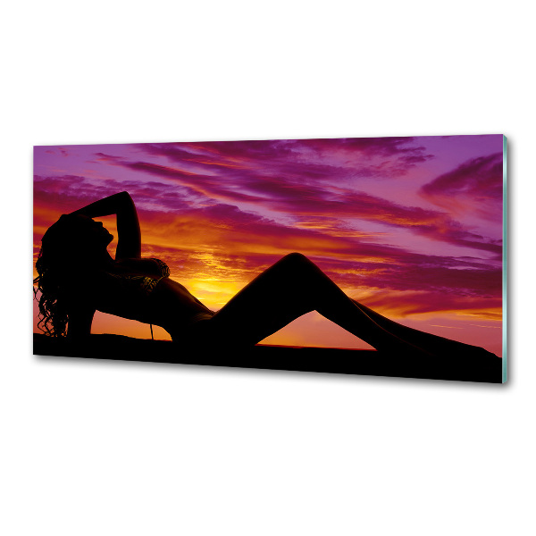 Platte für Küchenrückwand Silhouette einer Frau