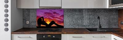 Platte für Küchenrückwand Silhouette einer Frau