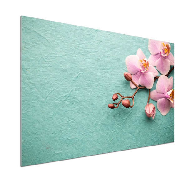 Glasrückwand für die küche Orchidee