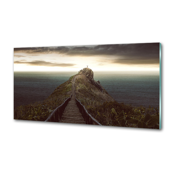 Glasrückwand für die küche Pfad auf dem Felsen