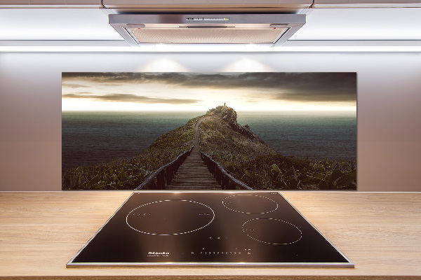 Glasrückwand für die küche Pfad auf dem Felsen