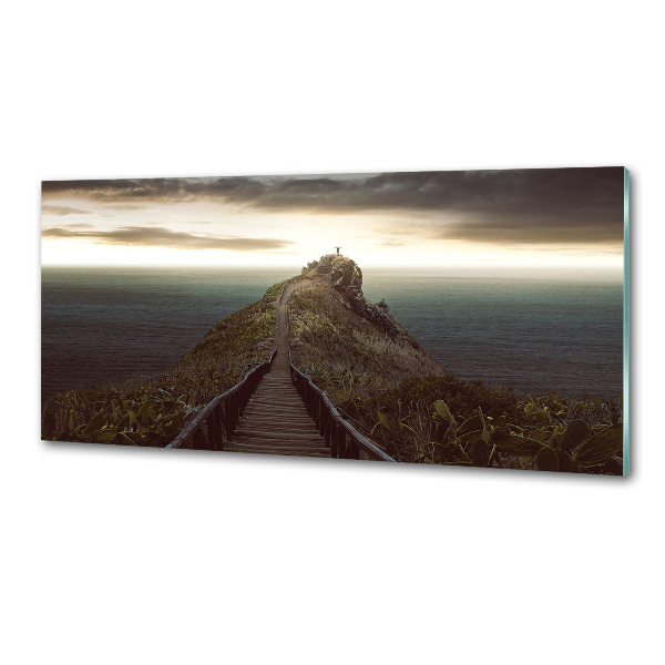 Glasrückwand für die küche Pfad auf dem Felsen