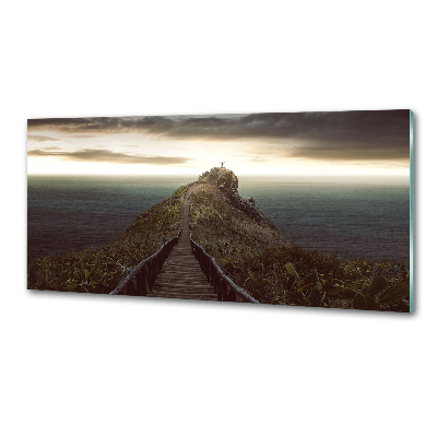 Glasrückwand für die küche Pfad auf dem Felsen