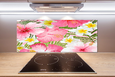 Platte für Küchenrückwand Tropische Blumen