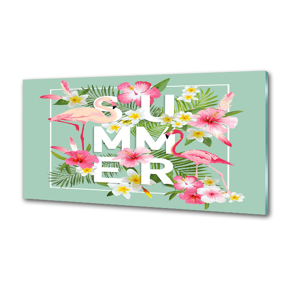 Küchen wandpaneel Urlaub und Flamingos