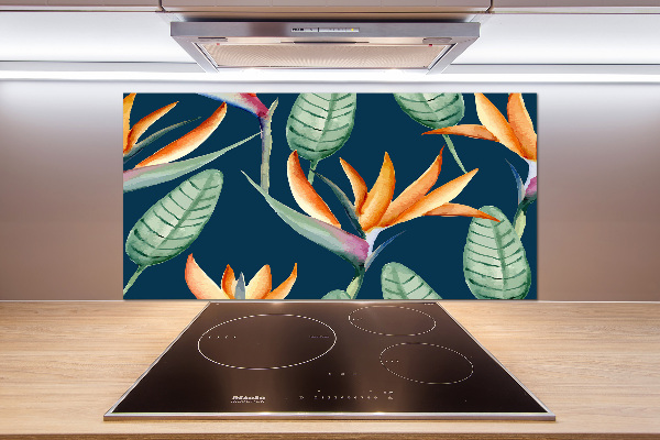 Glasrückwand für die küche Strelitzia reginae
