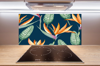 Glasrückwand für die küche Strelitzia reginae