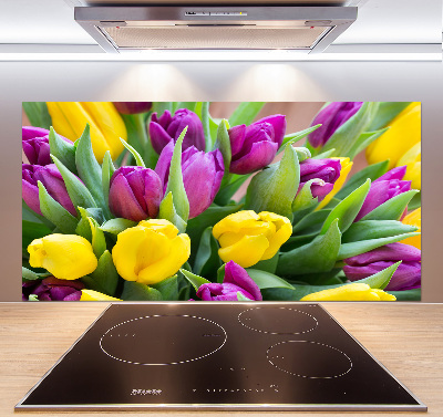 Platte für Küchenrückwand Bunte Tulpen
