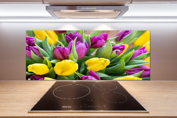 Platte für Küchenrückwand Bunte Tulpen